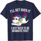 Funny Unicorn Lover Gift | Cute Drama Queen Girls Kids Women T-Shirt - T-Shirt | Navy