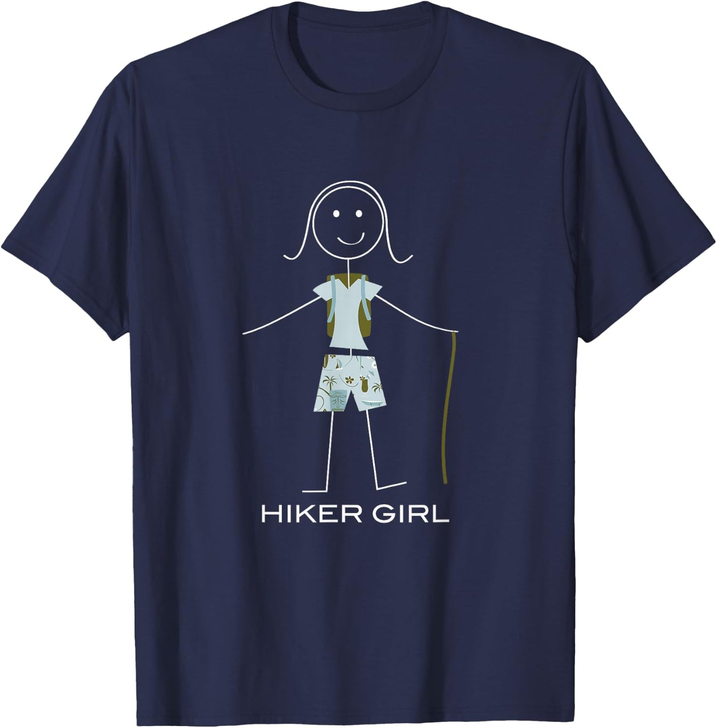 Funny Hiking Hiker Girl Hiking T-Shirt - T-Shirt | Navy