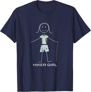 Funny Hiking Hiker Girl Hiking T-Shirt - T-Shirt | Navy