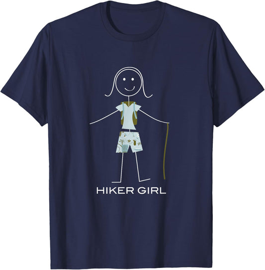 Funny Hiking Hiker Girl Hiking T-Shirt - T-Shirt | Navy