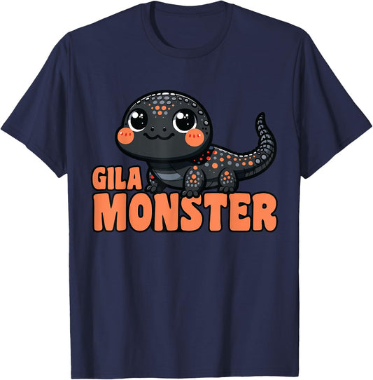 Gila Monster Lizard, Kawaii Gila Monster T-Shirt - T-Shirt | Navy