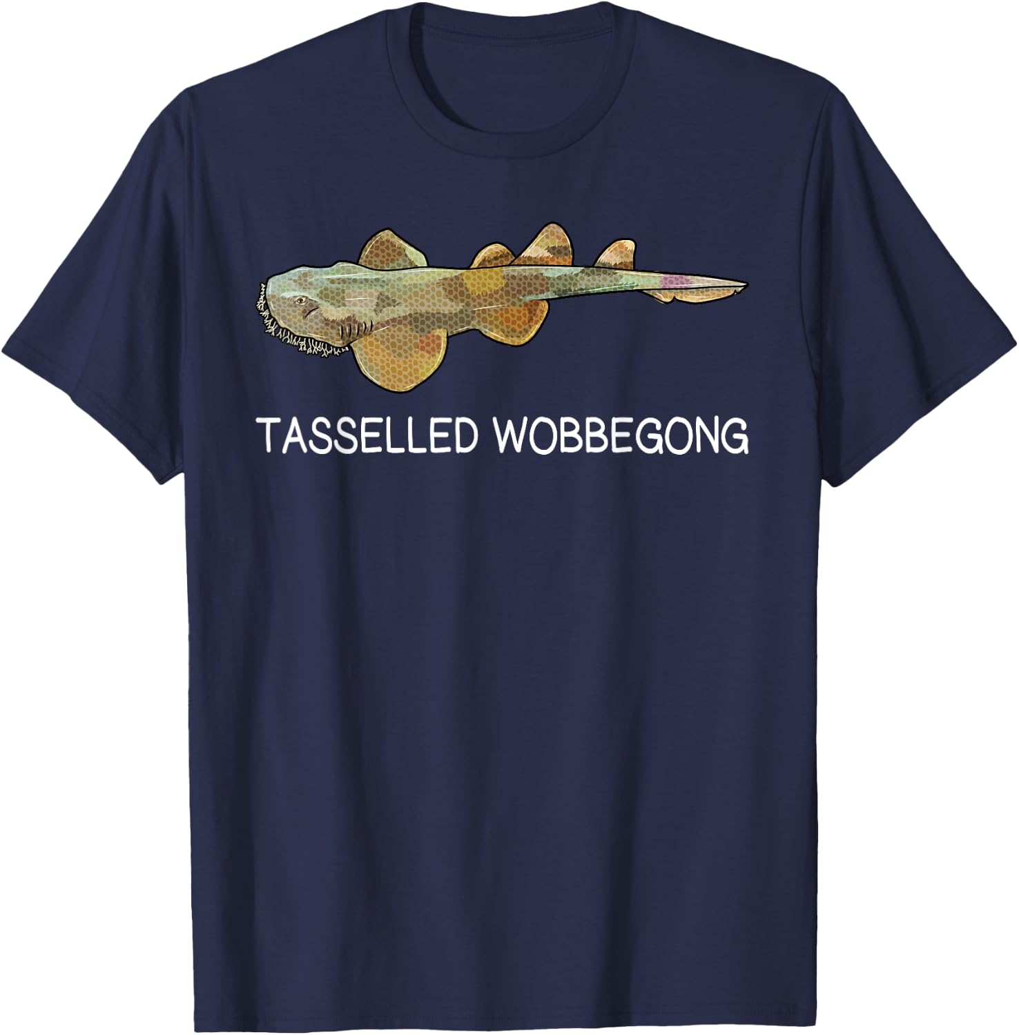 Tasselled Wobbegong Shark Lover T-Shirt - T-Shirt | Navy