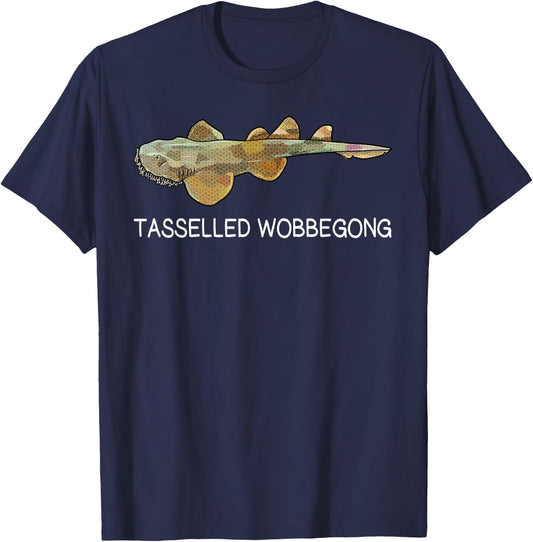 Tasselled Wobbegong Shark Lover T-Shirt - T-Shirt | Navy