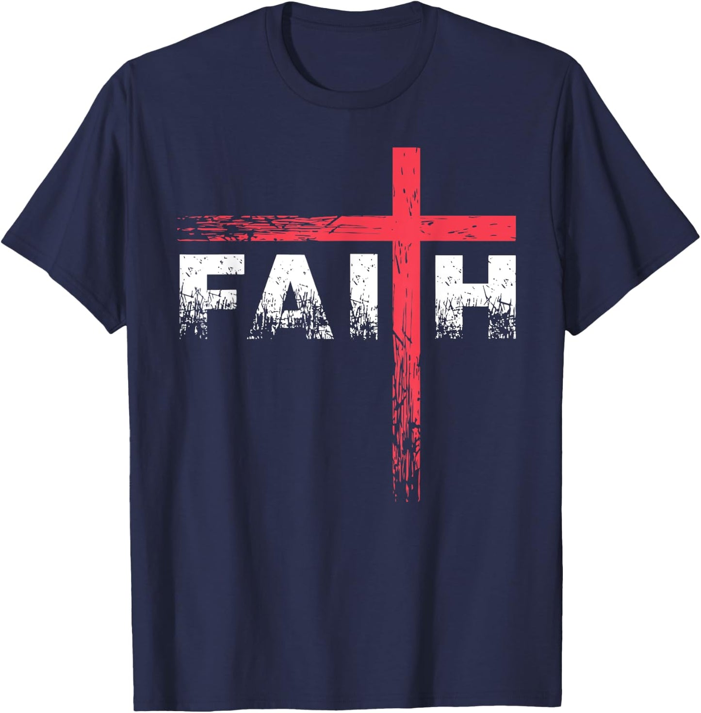 Christian Faith & Cross - Christian Faith & Cross T-Shirt - T-Shirt | Navy
