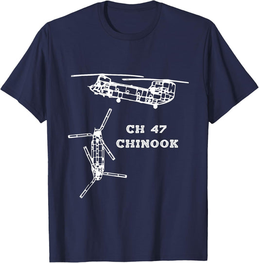 CH-47 Chinook Transport Helicopter US Army Aviation T-Shirt - T-Shirt | Navy