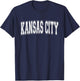 KANSAS CITY KS KANSAS USA Vintage Sports Varsity Style T-Shirt - T-Shirt | Navy