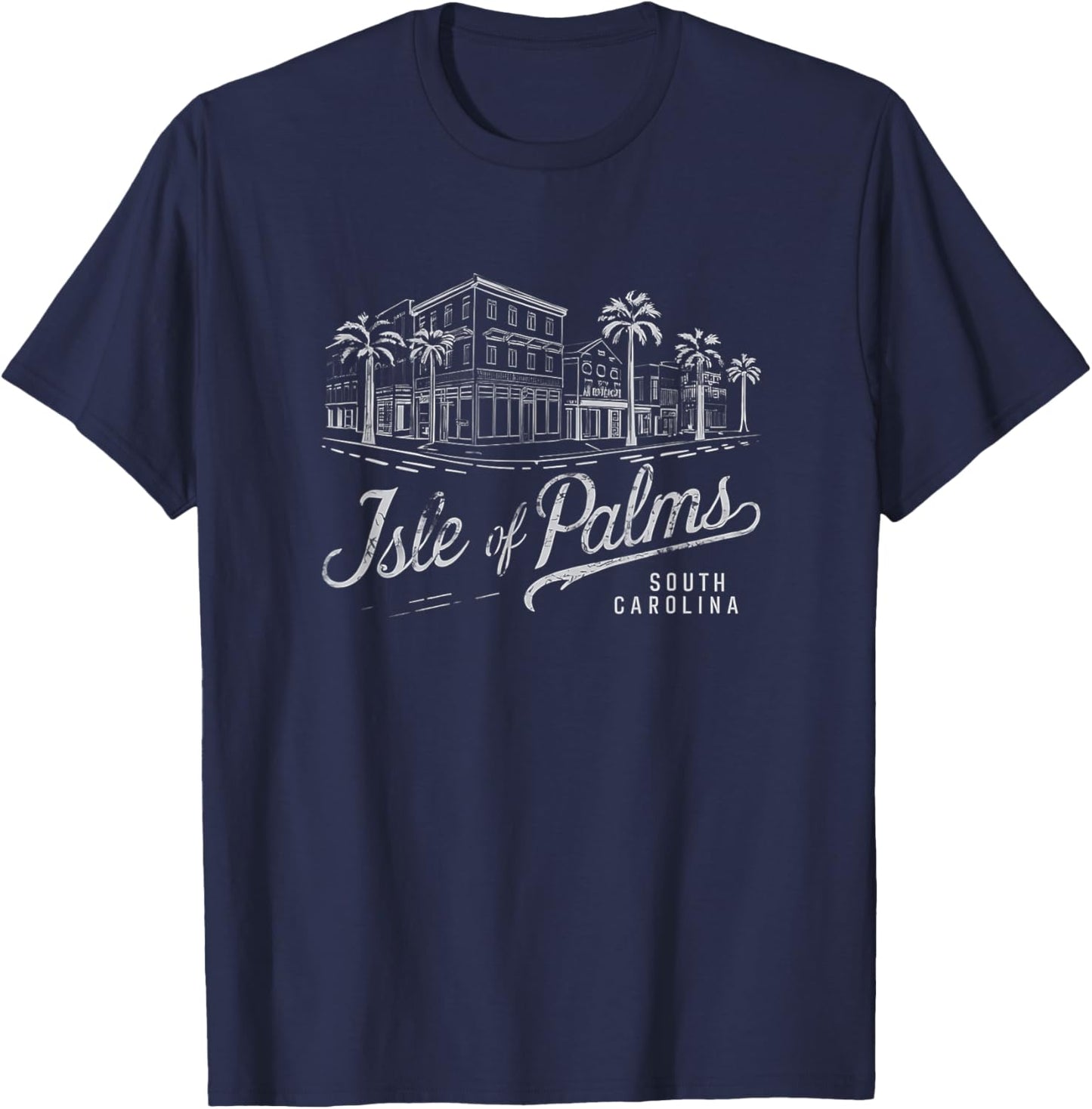 Isle of Palms South Carolina Beach Vintage Gift Men Women T-Shirt - T-Shirt | Navy