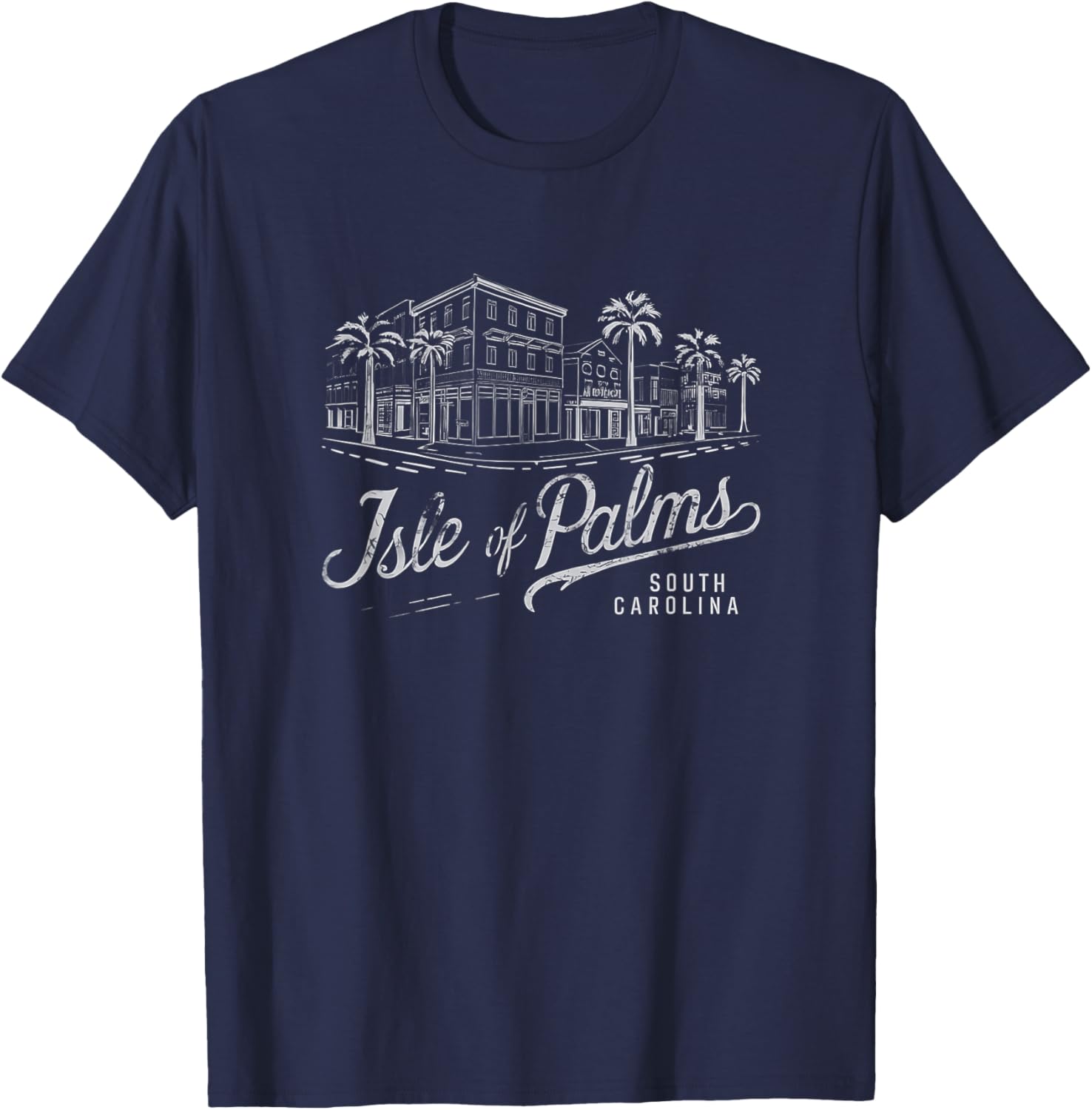 Isle of Palms South Carolina Beach Vintage Gift Men Women T-Shirt - T-Shirt | Navy