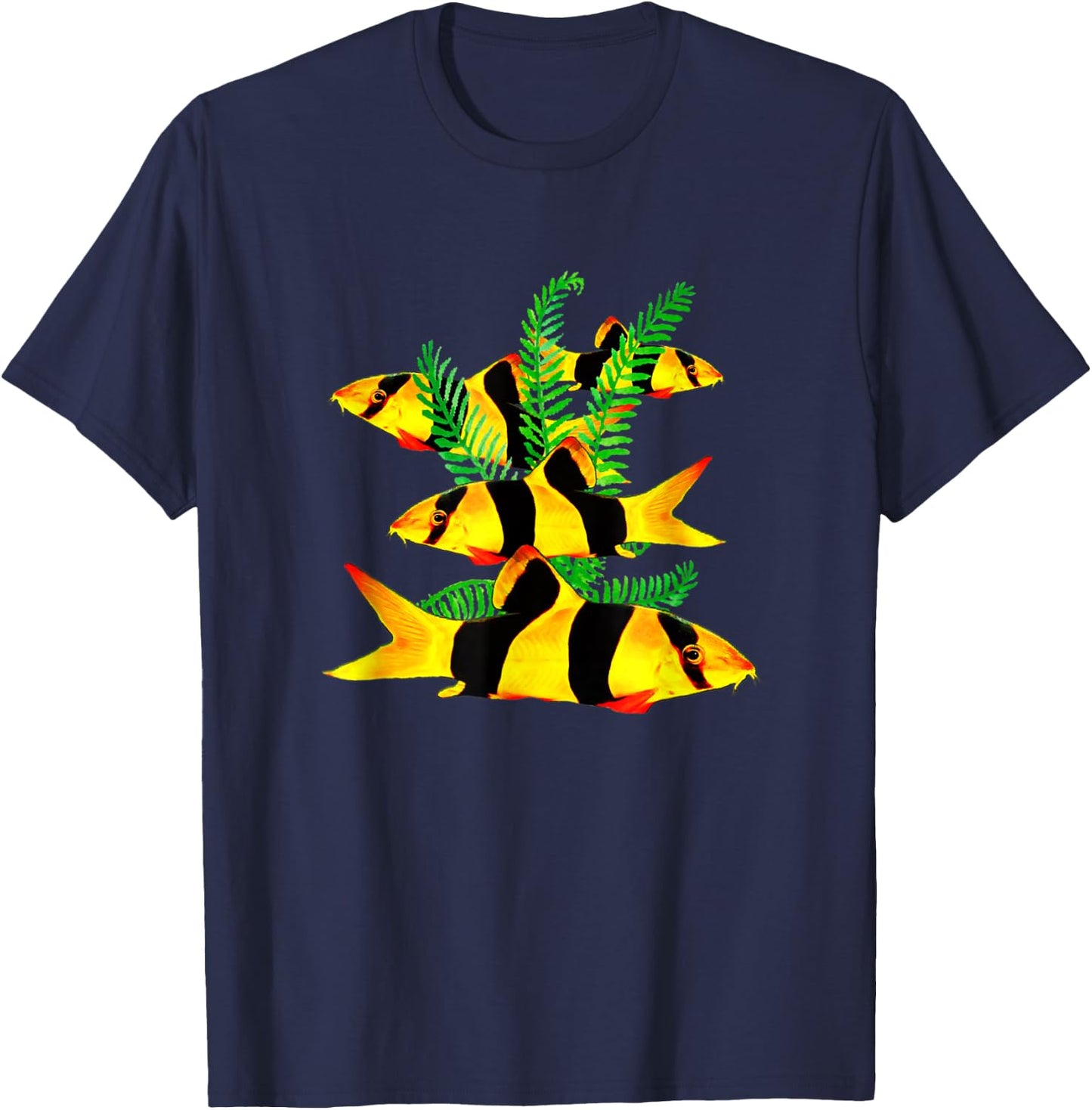 Clown Loaches Under Water Aquarium Loach Lovers Fish T-Shirt - T-Shirt | Navy