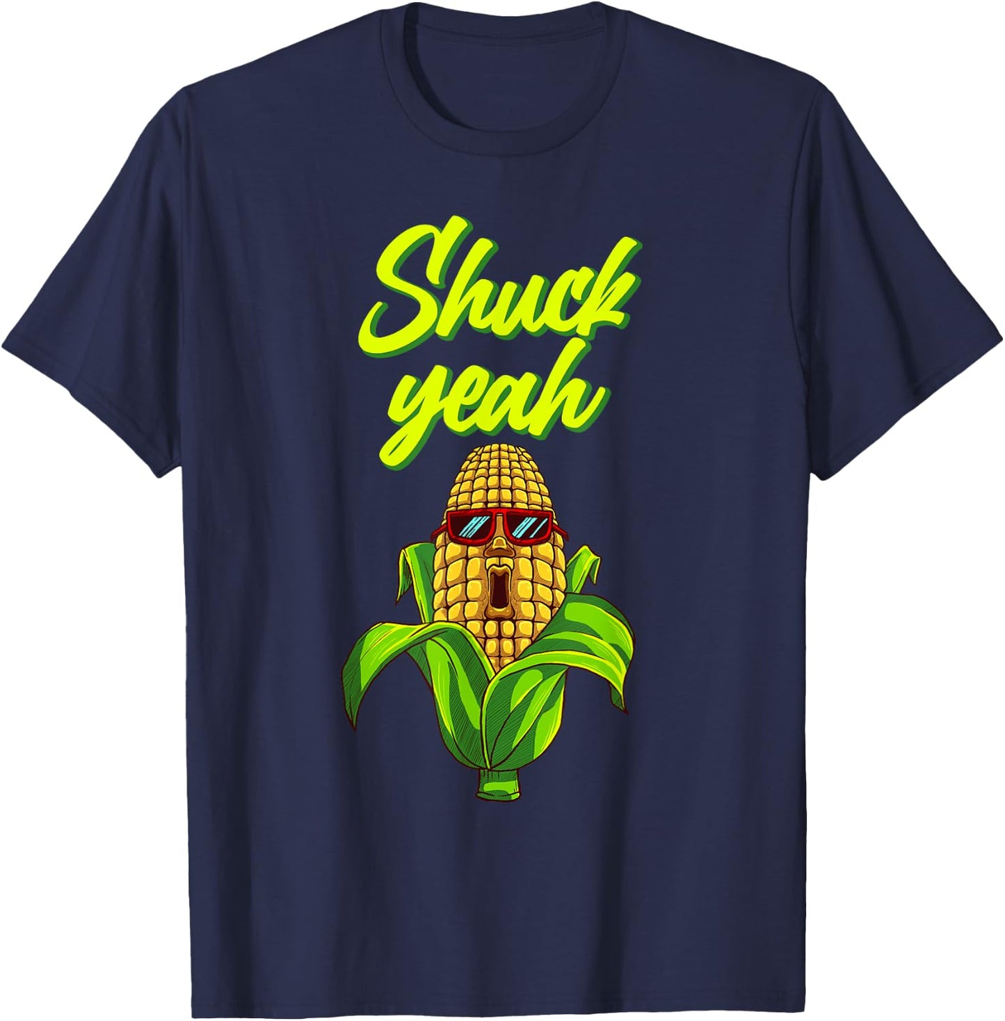 Funny Corn Gift Women Cool Corn On Cob Shuck Yeah T-Shirt - T-Shirt | Navy