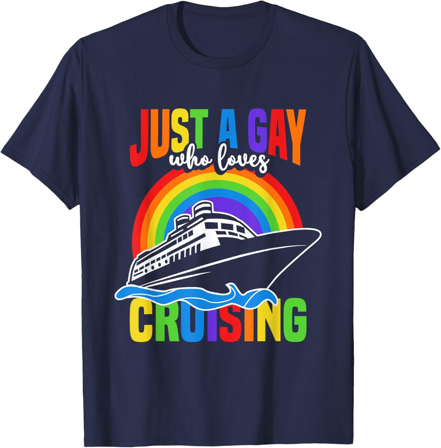 Gay Cruise Cruiseing Summer Vacation T-Shirt - T-Shirt | Navy