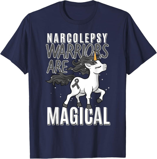Narcolepsy Warrior Narcoleptic Unicorn Neurological Gift T-Shirt - T-Shirt | Navy