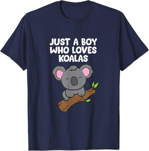 Funny Koala Boy Just a Boy Who Loves Koalas T-Shirt - T-Shirt | Navy