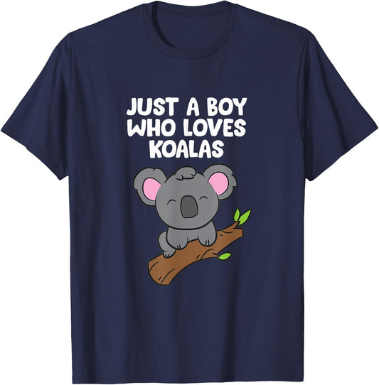 Funny Koala Boy Just a Boy Who Loves Koalas T-Shirt - T-Shirt | Navy