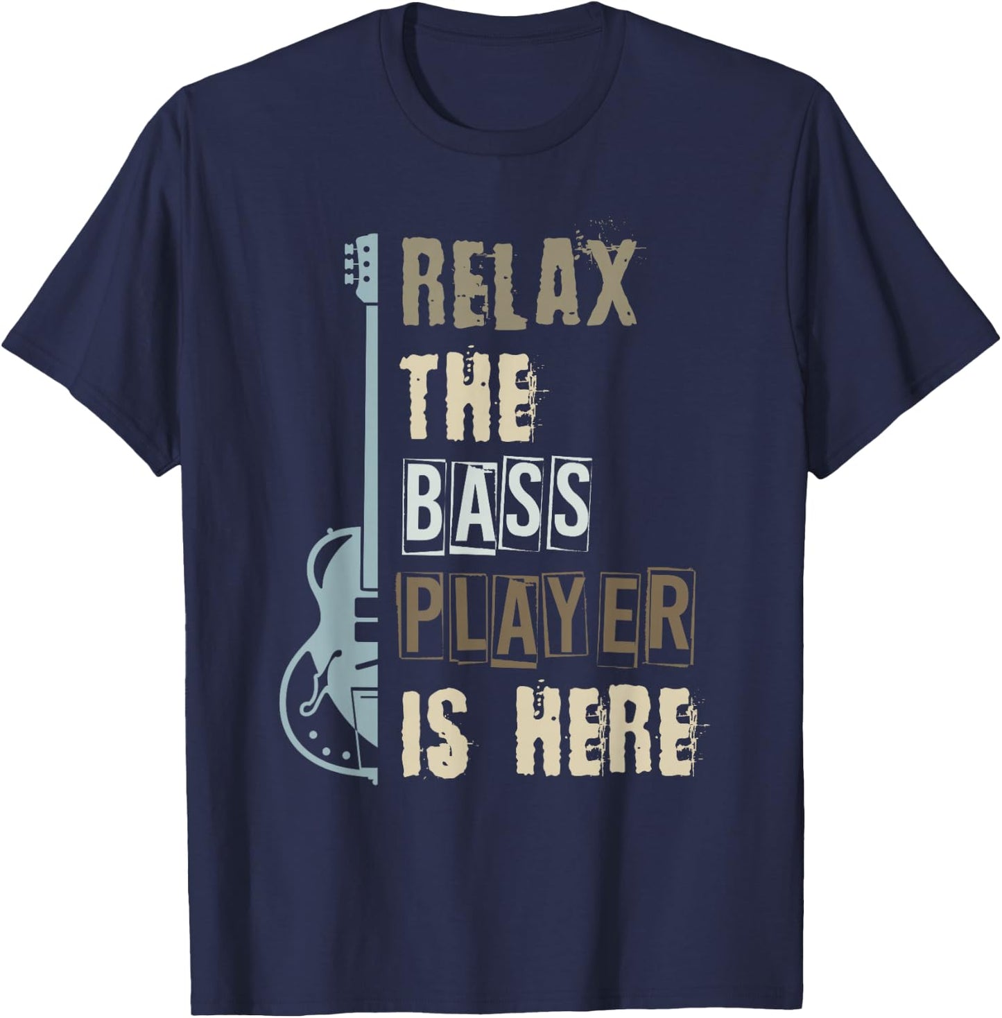 Bassist Gift Musician Bass Guitar T-Shirt - T-Shirt | Navy