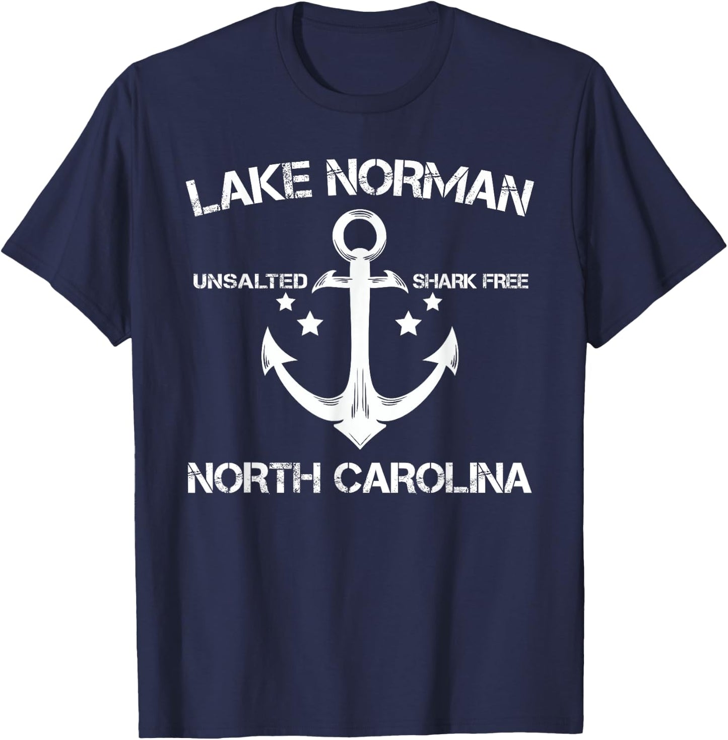 LAKE NORMAN NORTH CAROLINA Funny Fishing Camping Summer Gift T-Shirt - T-Shirt | Navy