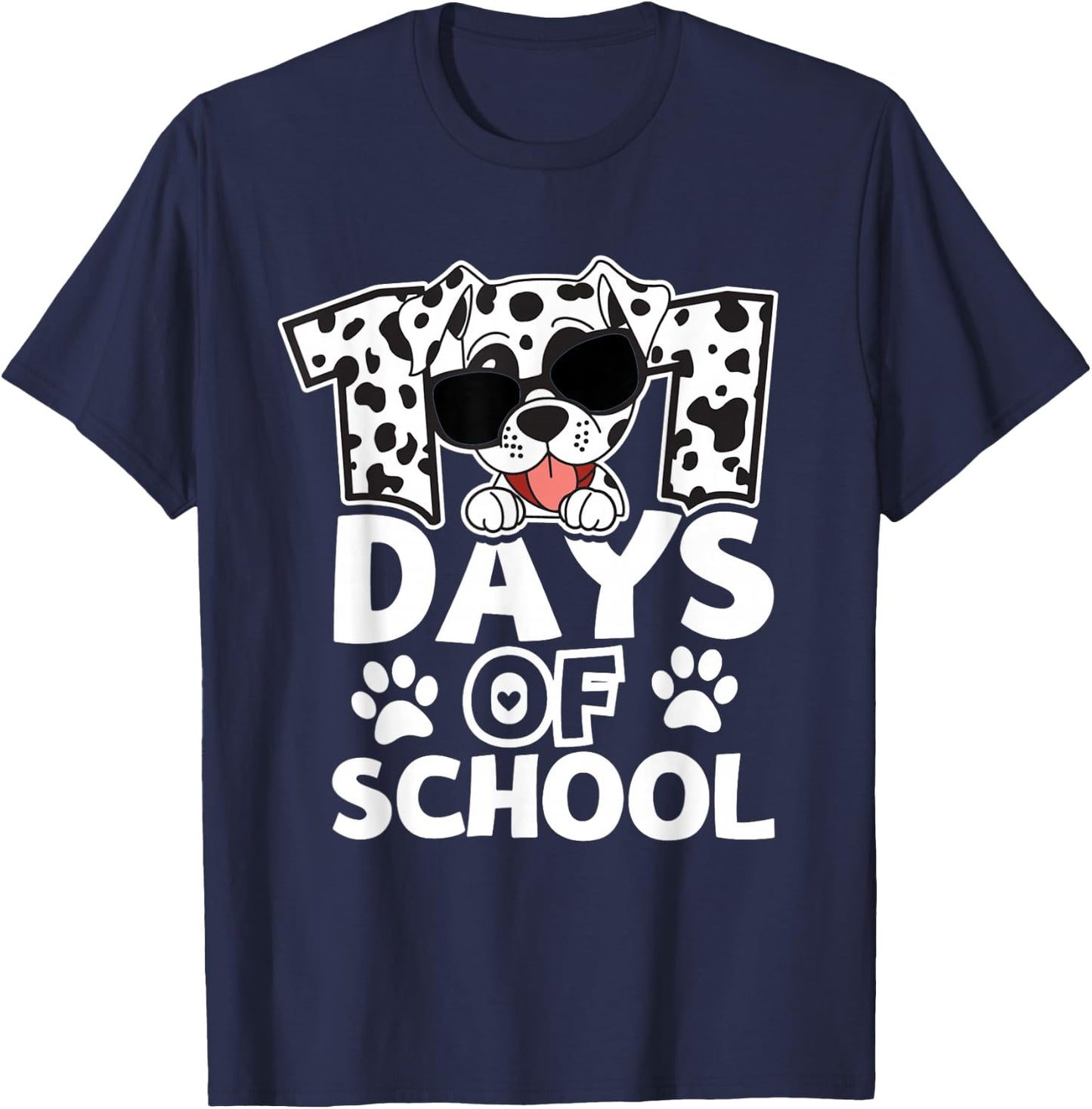 100 Days Of School Dog Lover 100th Day Of School For Boy Kid T-Shirt - T-Shirt | Navy