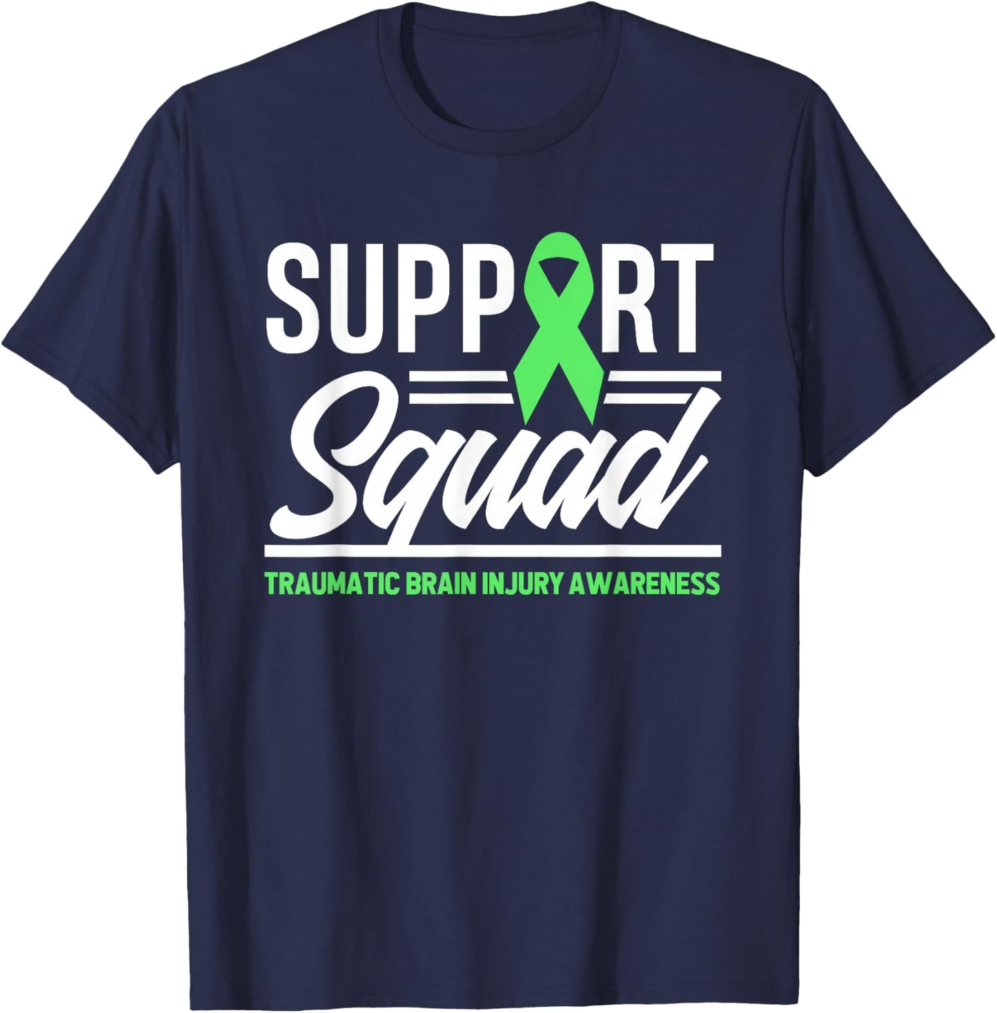 Support TBI Support Squad Traumatic Brain Injury Awareness T-Shirt - T-Shirt | Navy