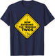 Construction Birthday caution now entering the terrible twos T-Shirt - T-Shirt | Navy