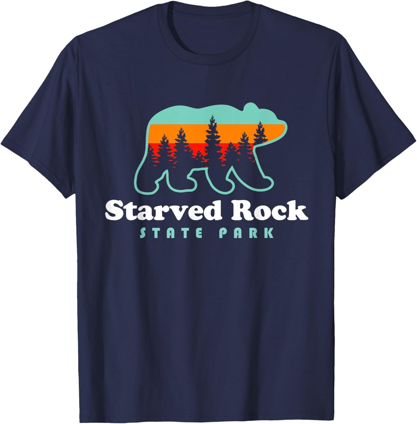 Starved Rock State Park Starved Rock Hiking Illinois Bear T-Shirt - T-Shirt | Navy