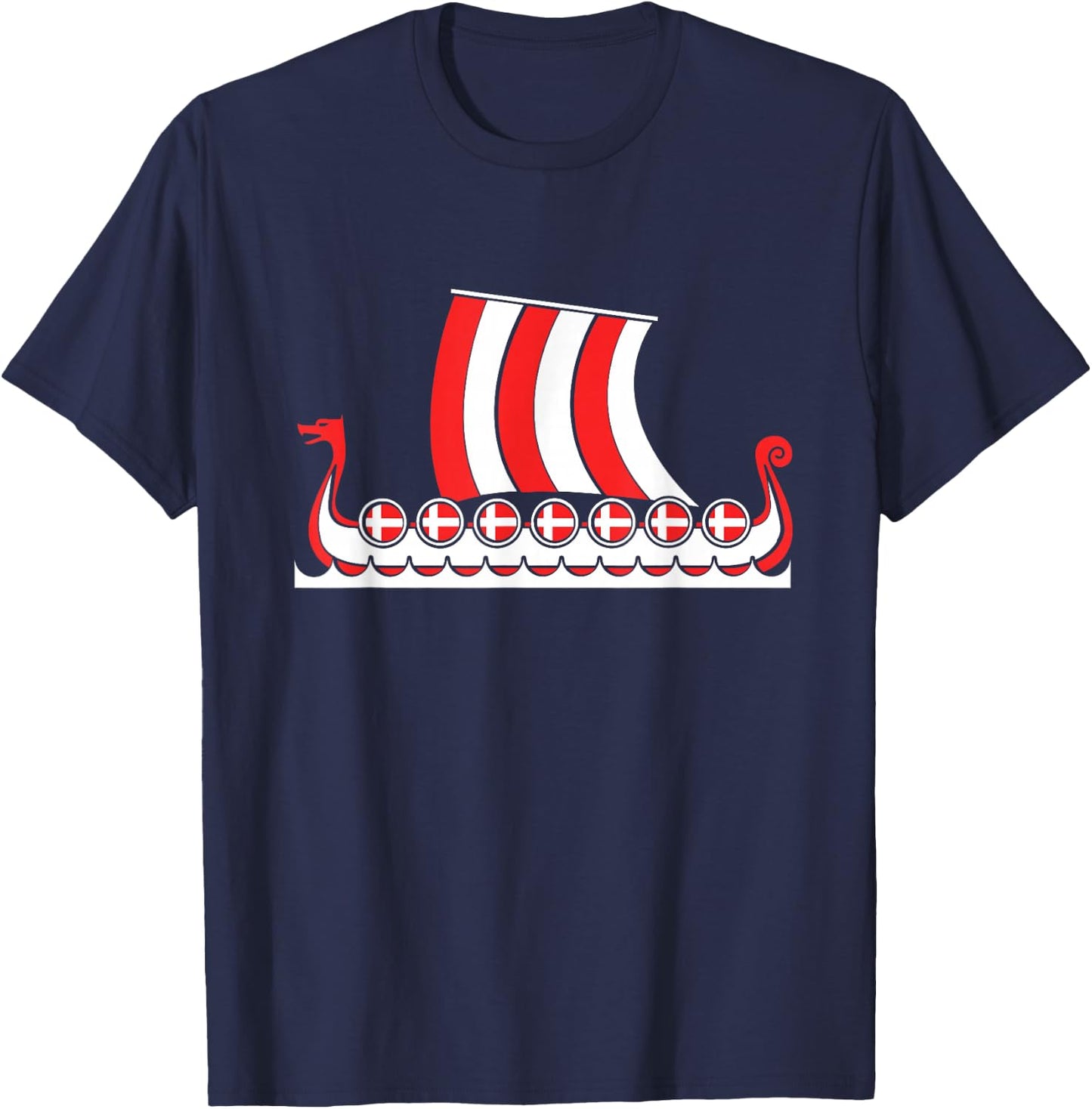 Danish Viking Ship Denmark Scandinavia Viking T-Shirt - T-Shirt | Navy