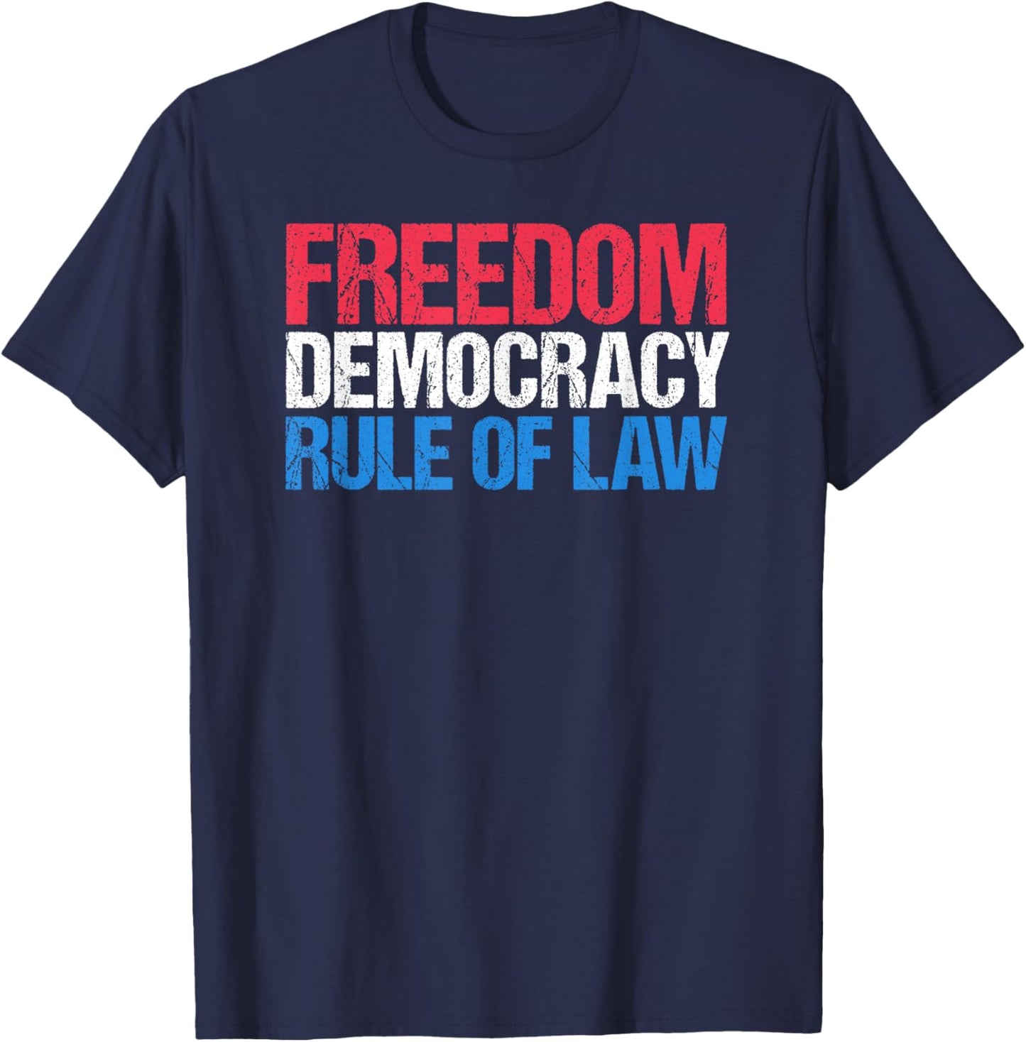 American Pride US Constitution Freedom Democracy Rule of Law T-Shirt - T-Shirt | Navy