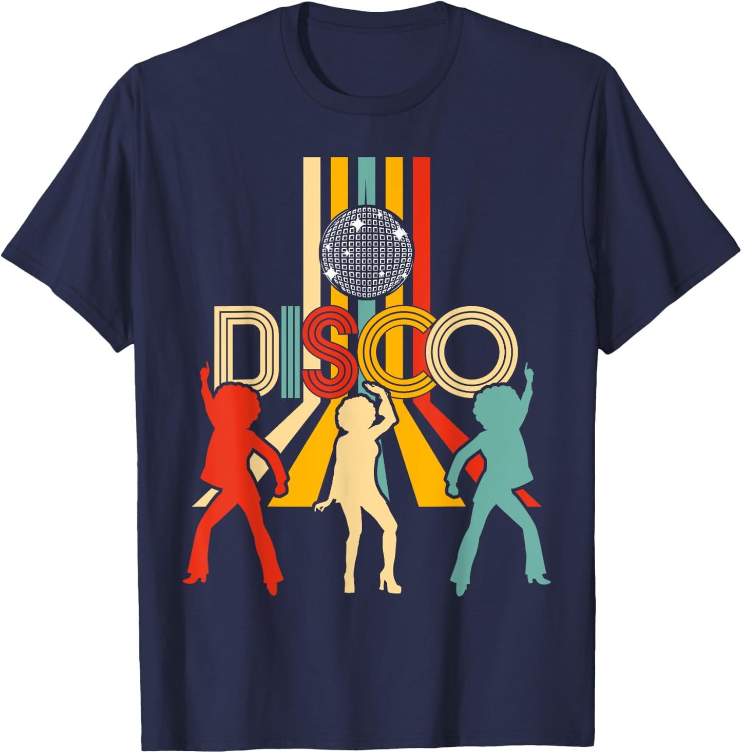 Retro 70s Disco Gifts Vintage Dancing Disco Ball T-Shirt - T-Shirt | Navy