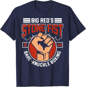 Bare-Knuckle Boxing Club Fighter Training Gym Stone Fist T-Shirt - T-Shirt | Navy