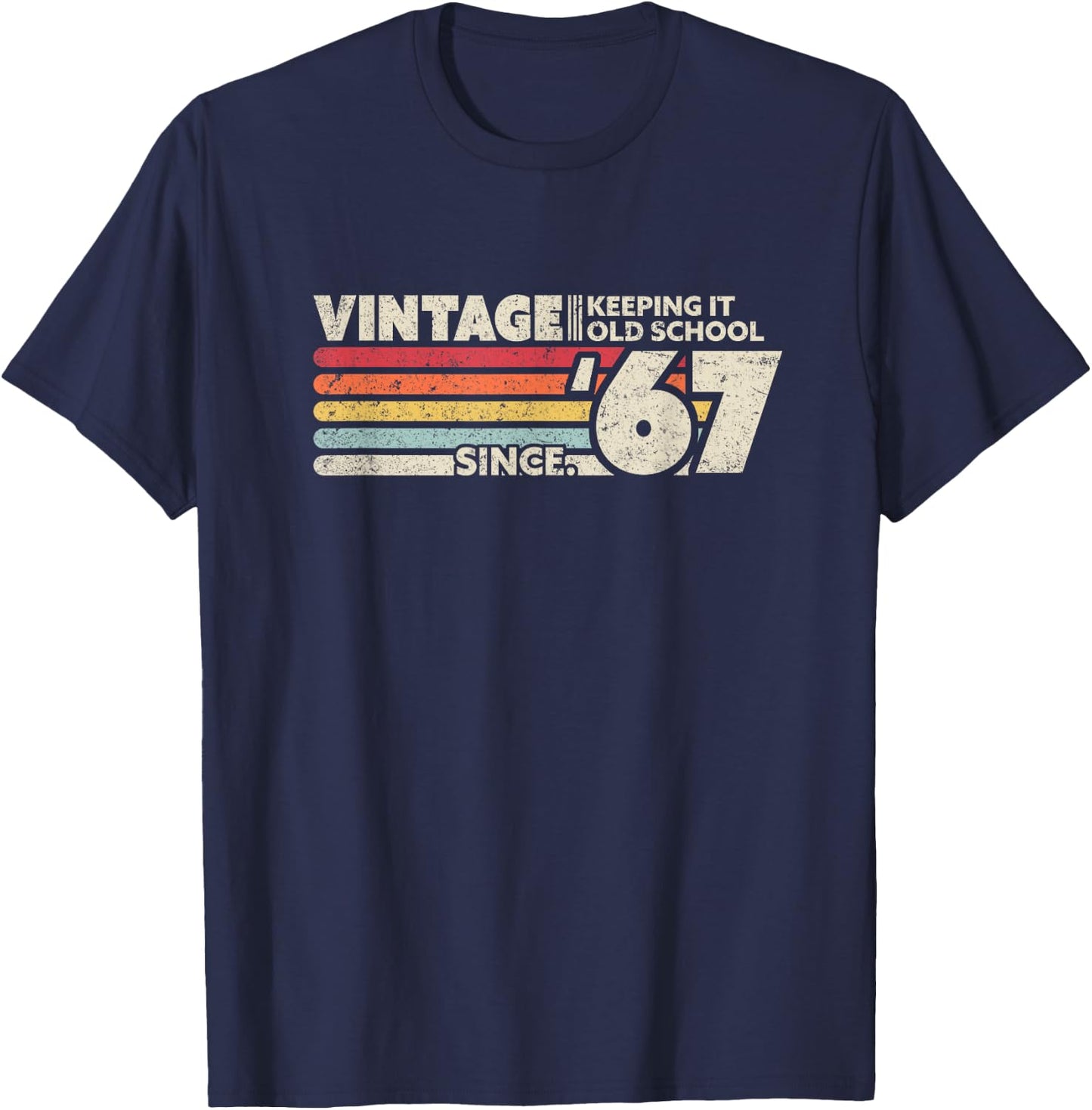 1967 Birthday Vintage, Retro Vintage T-Shirt - T-Shirt | Navy