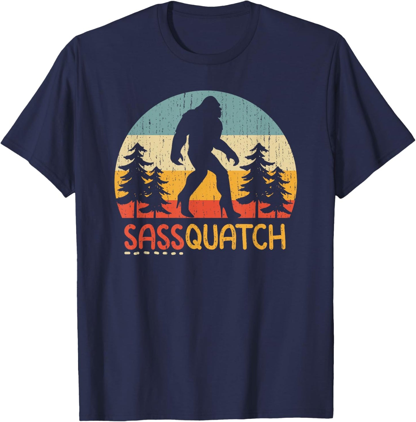 Retro Sassquatch Girl Bigfoot In High Heels Feminine Bigfoot Funny Sasquatch - Women's Black Short Sleeve Classic Fit - Size 6 T-Shirt - T-Shirt | Navy