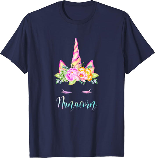 Funny Nanacorn Unicorn Costume Women Mom Mother's Day T-Shirt - T-Shirt | Navy
