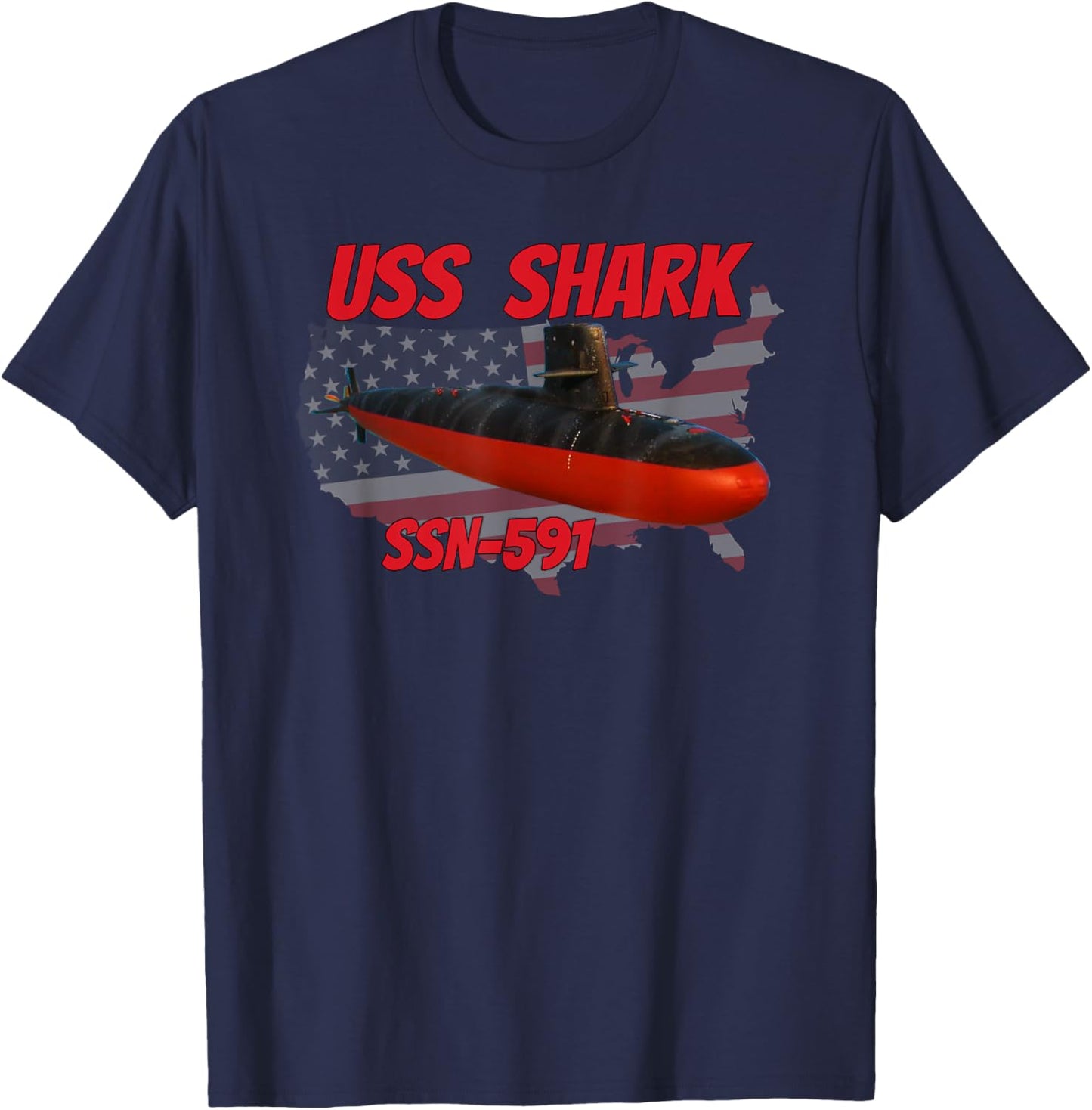 USS Shark SSN-591 Submarine Veterans Day Father Grandpa Dad T-Shirt - T-Shirt | Navy