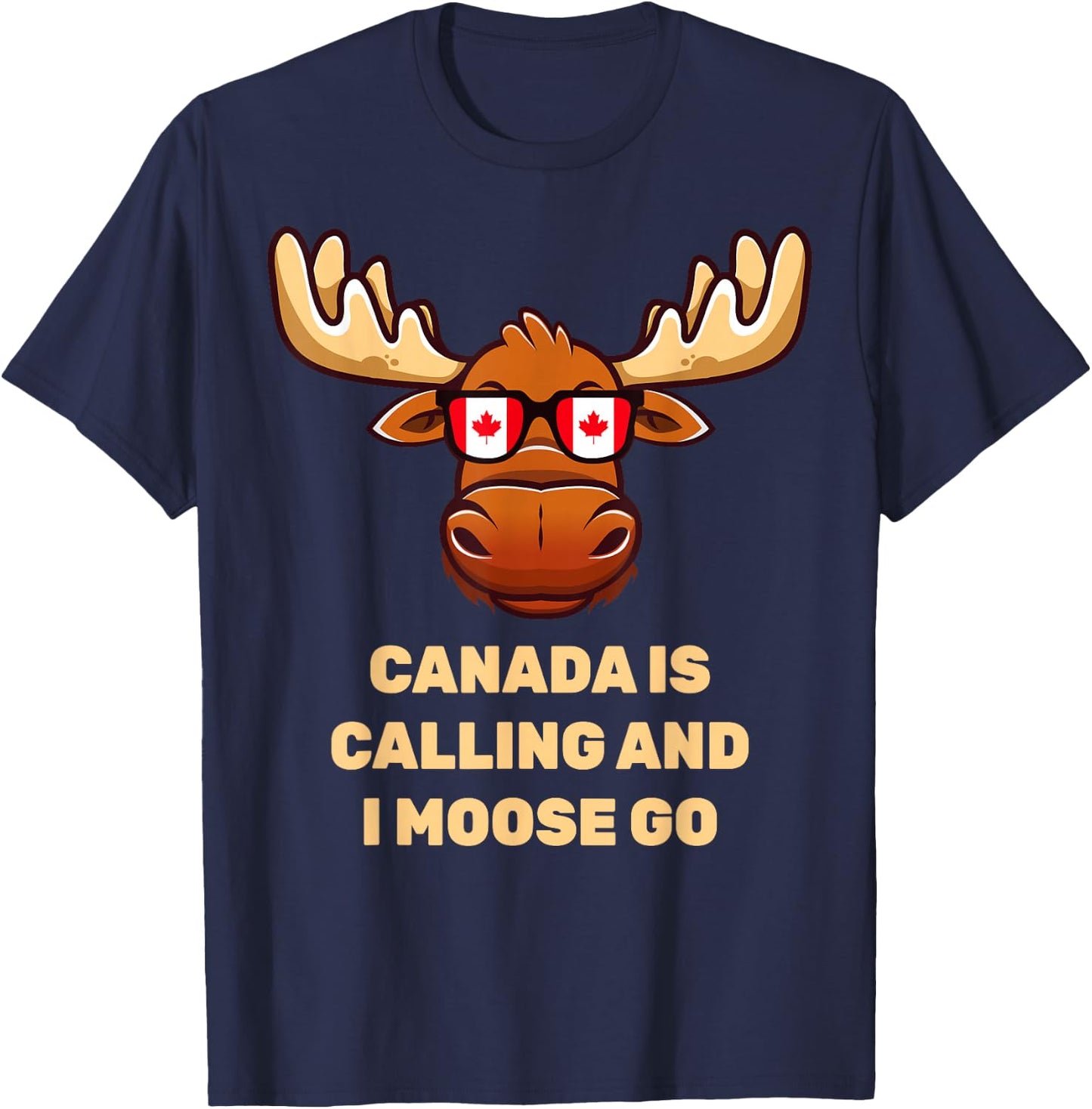 Funny Canadian Moose Flag T-Shirt - T-Shirt | Navy