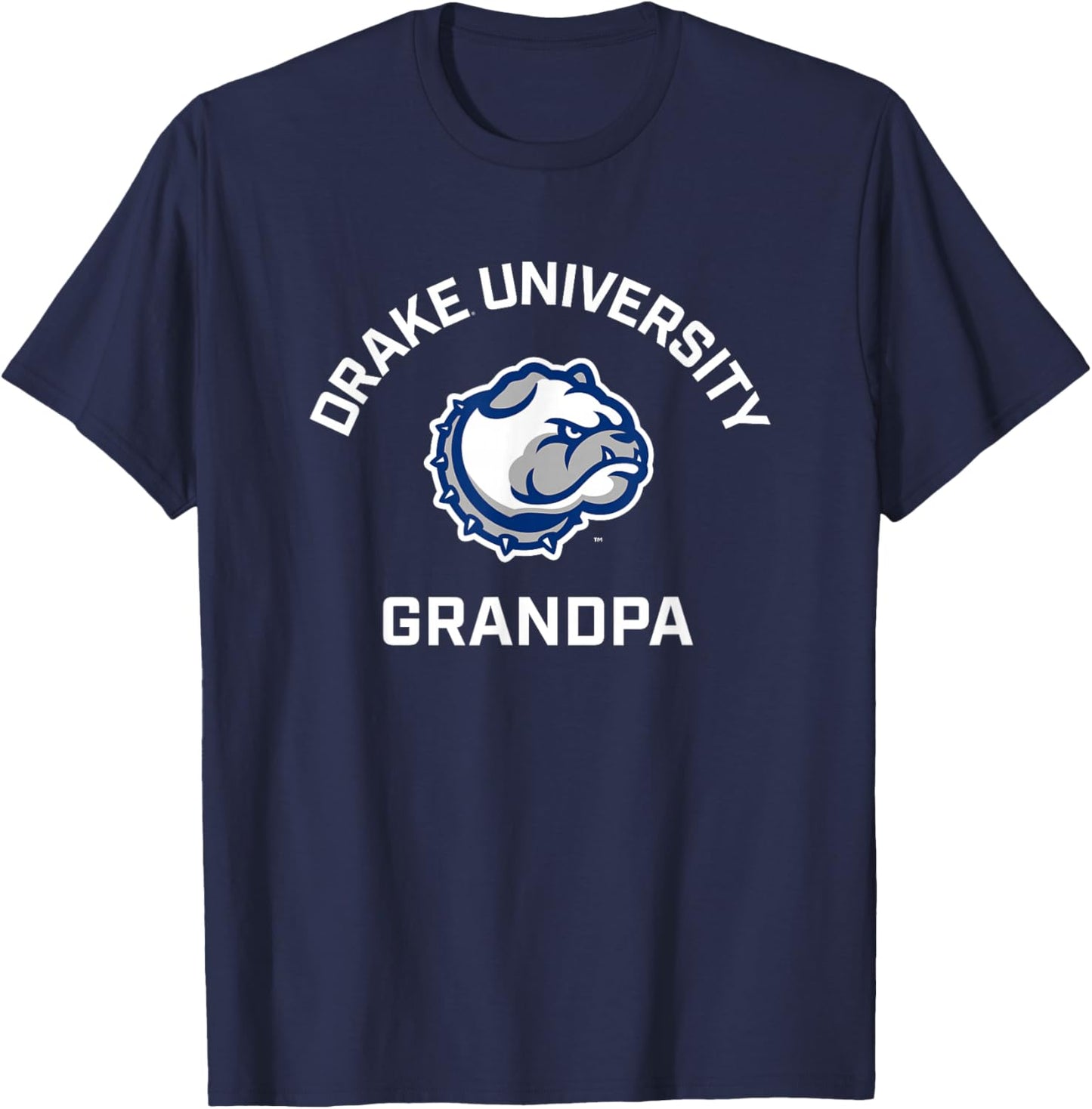 Drake University Bulldogs Arched Grandpa T-Shirt - T-Shirt | Navy