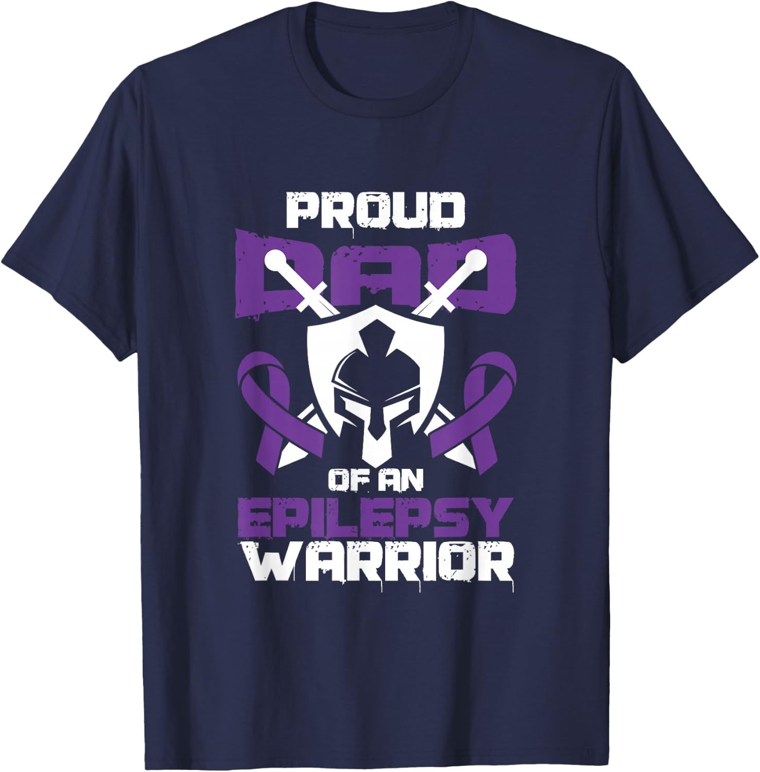 Father of Epilepsy Warrior Seizure Disorder Awareness T-Shirt - T-Shirt | Navy