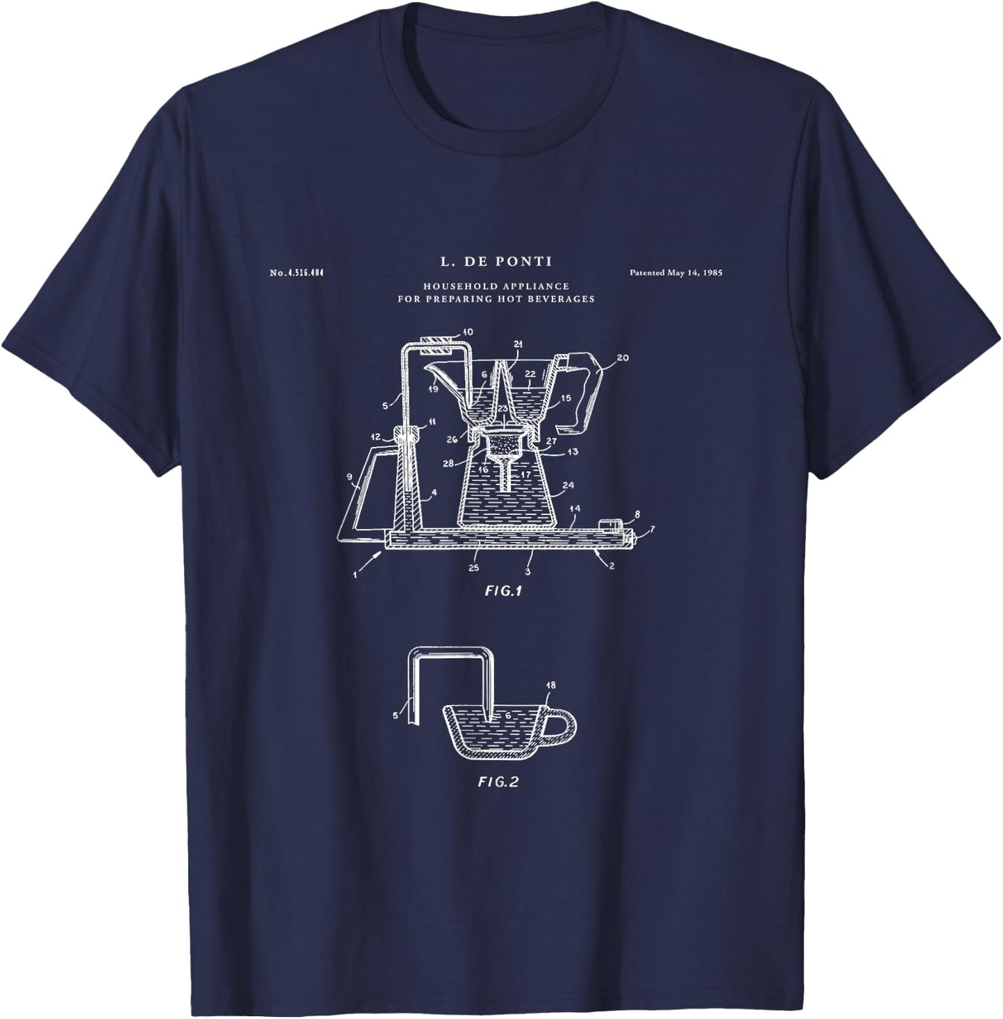 Bialetti Moka Patent - kitchen T-Shirt - T-Shirt | Navy