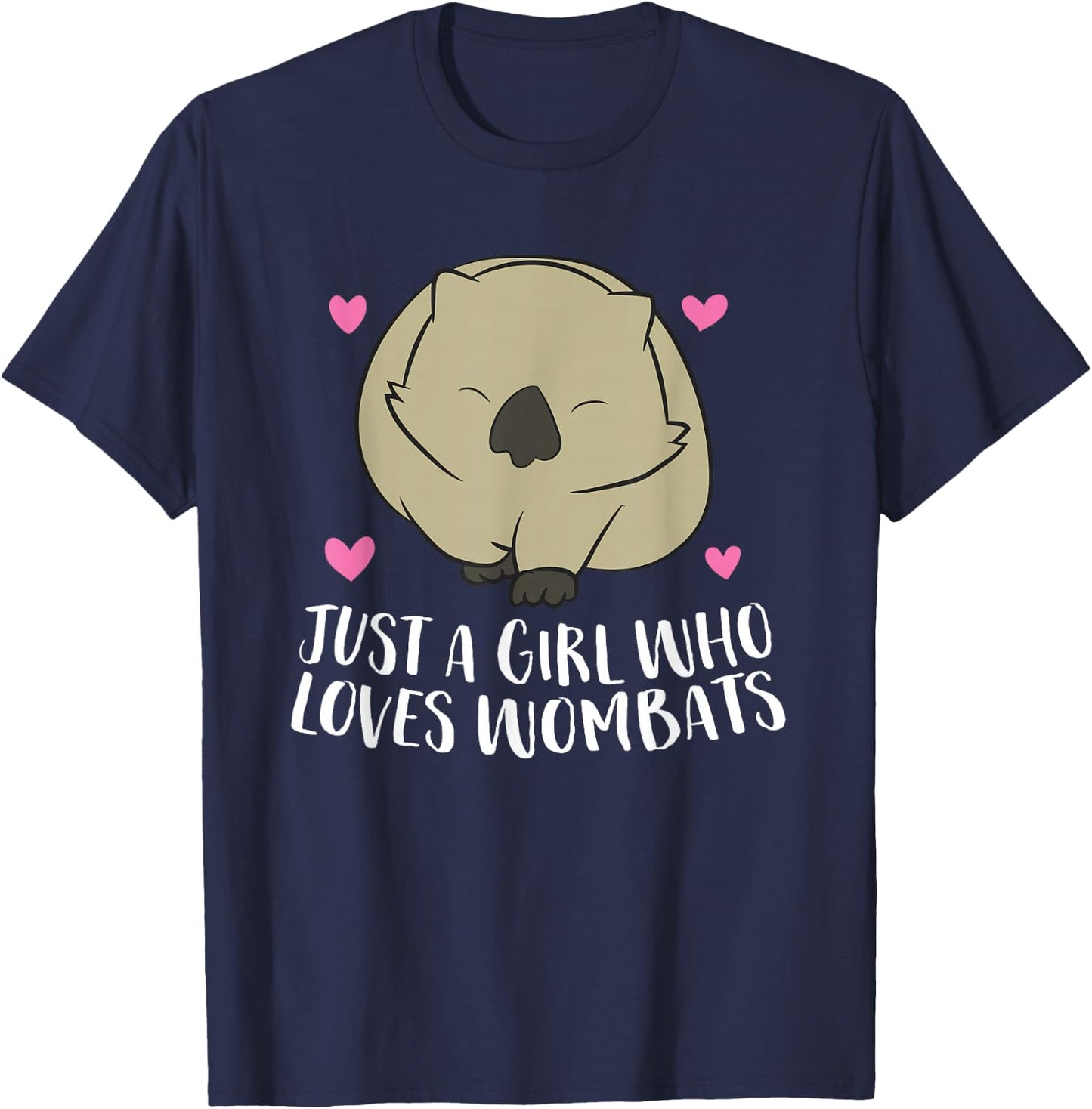 Wombat Girl Gift Just a Girl Who Loves Wombats T-Shirt - T-Shirt | Navy