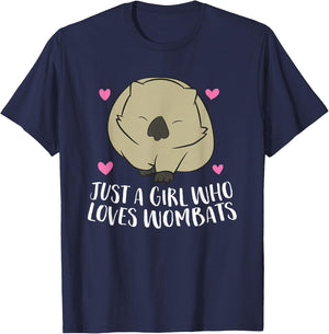 Wombat Girl Gift Just a Girl Who Loves Wombats T-Shirt - T-Shirt | Navy