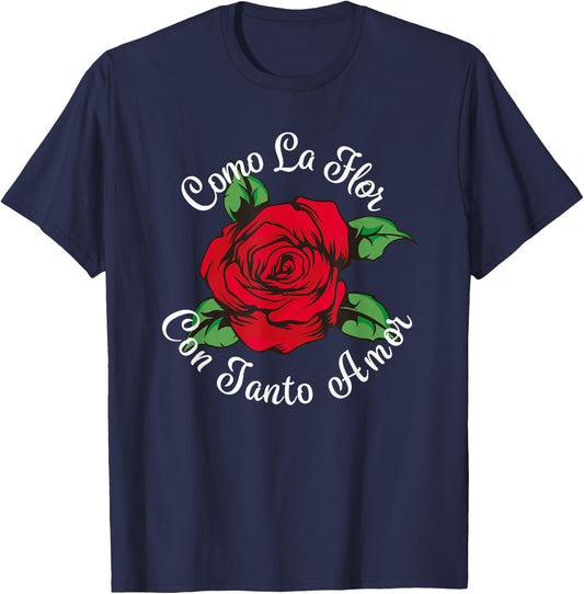 Como La Flor - Bailar Cumbia - Mexican Rose Fiesta Regalo T-Shirt - T-Shirt | Navy