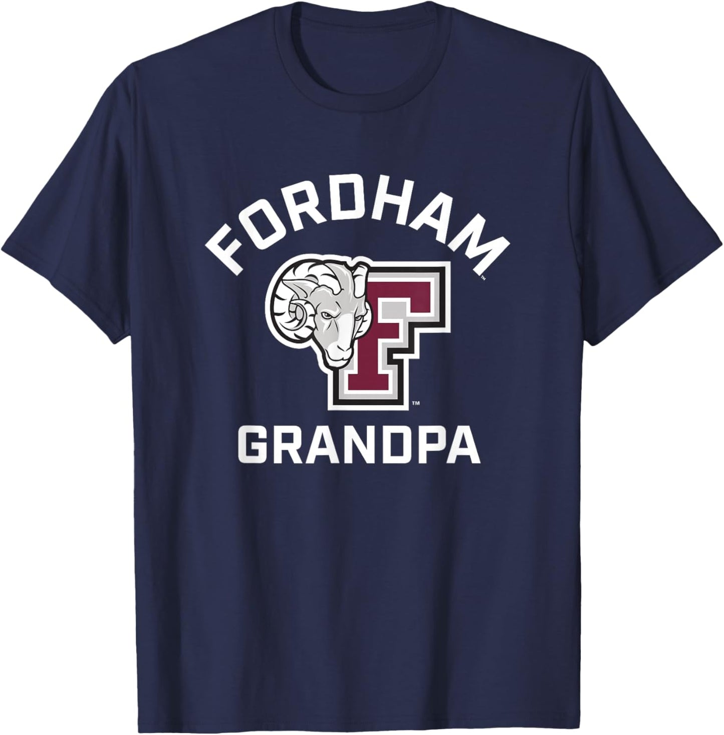 Fordham University Rams Arched Grandpa T-Shirt - T-Shirt | Navy