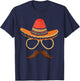 Sombrero Face Cinco De Mayo Mexican Fiesta Party Men Boy Dad T-Shirt - T-Shirt | Navy