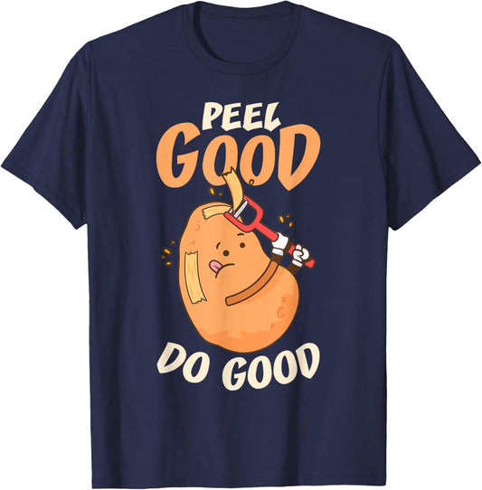 Funny Potato Peeler Hand T-Shirt - T-Shirt | Navy