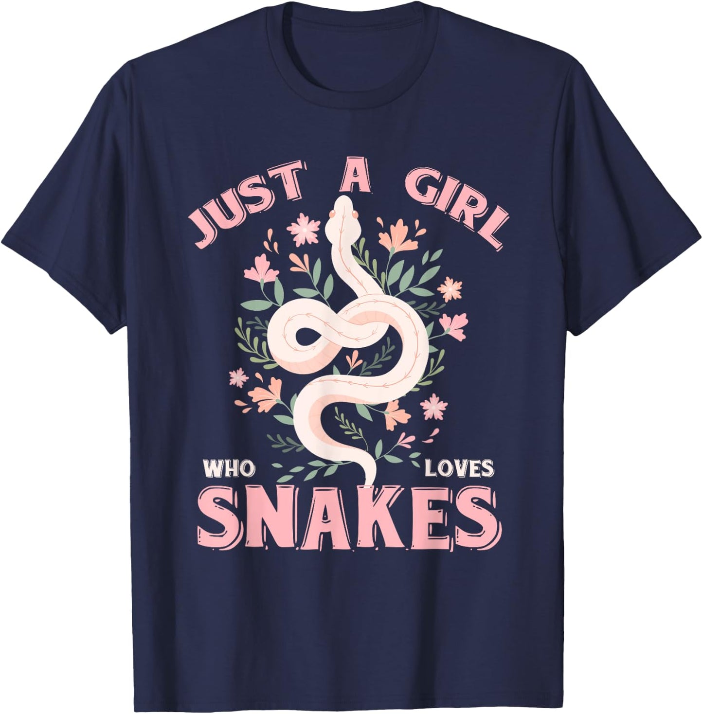 Just A Girl Who Loves Snakes T-Shirt - T-Shirt | Navy
