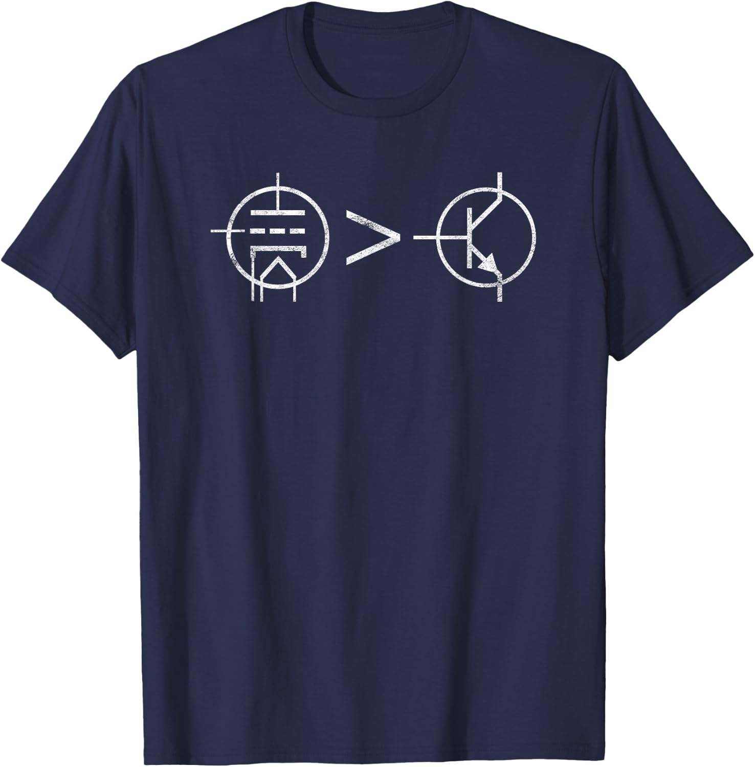 Vacuum Tube Better Than Transistors, Audiophile, HiFi, Music T-Shirt - T-Shirt | Navy