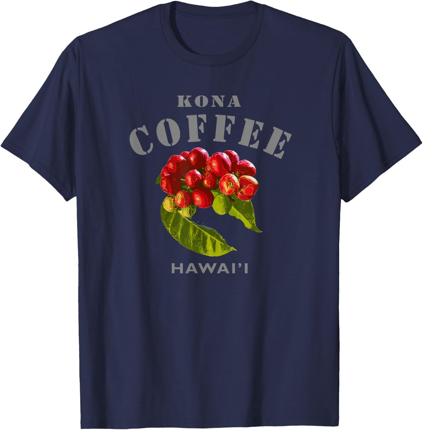 Kona Coffee Hawaii Famous Big Island Modern Hawaiian Aloha T-Shirt - T-Shirt | Navy