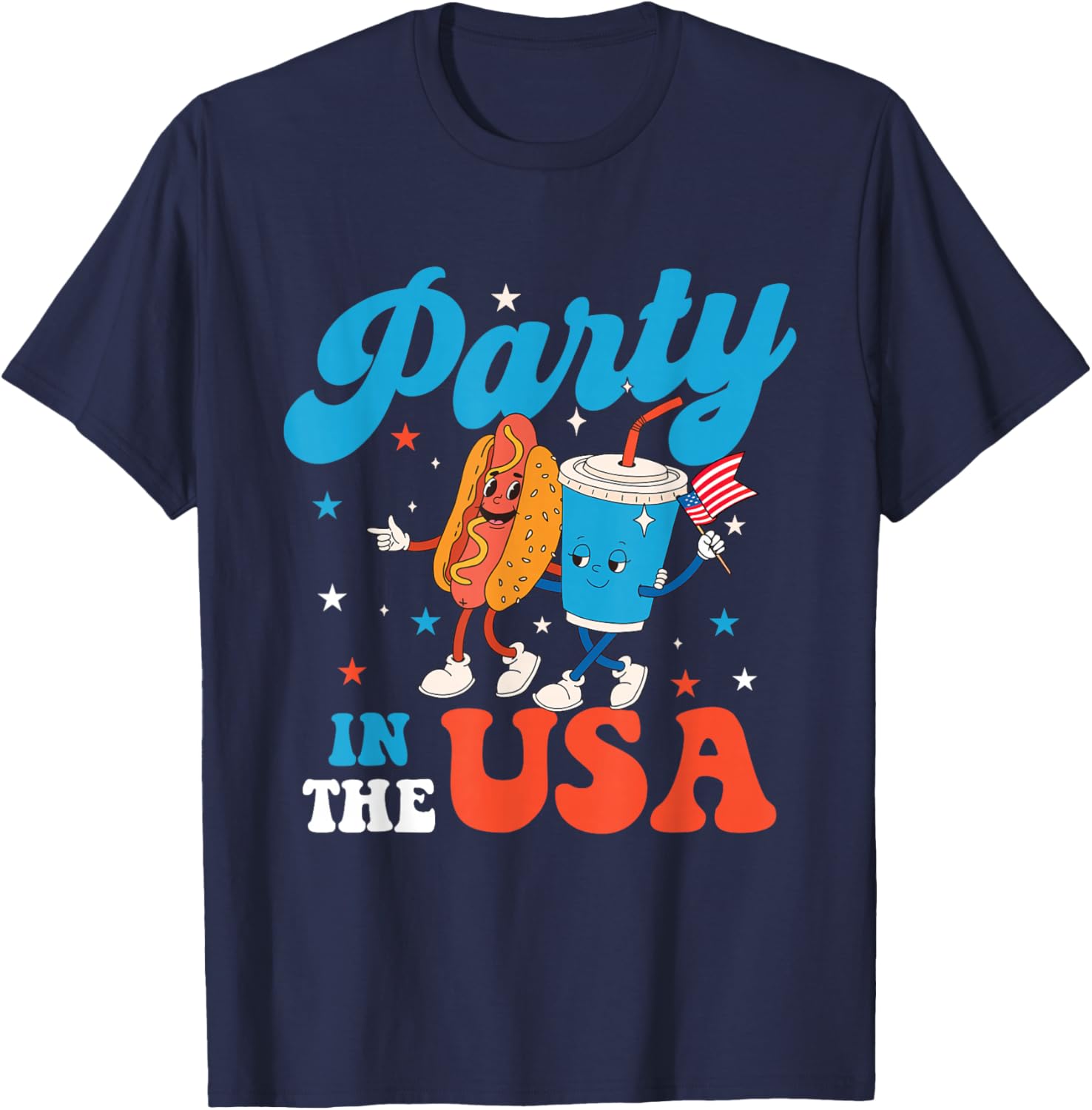 Party in The USA - USA American Flag 4th of July Fourth T-Shirt - T-Shirt | Navy