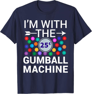 I'm With Gumball Machine Matching Costume Halloween Couple T-Shirt - T-Shirt | Navy