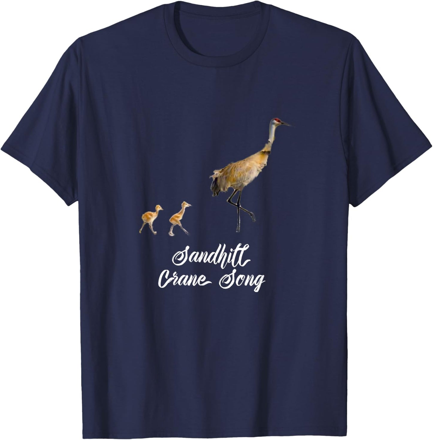 Sandhill Crane Song Design T-Shirt - T-Shirt | Navy