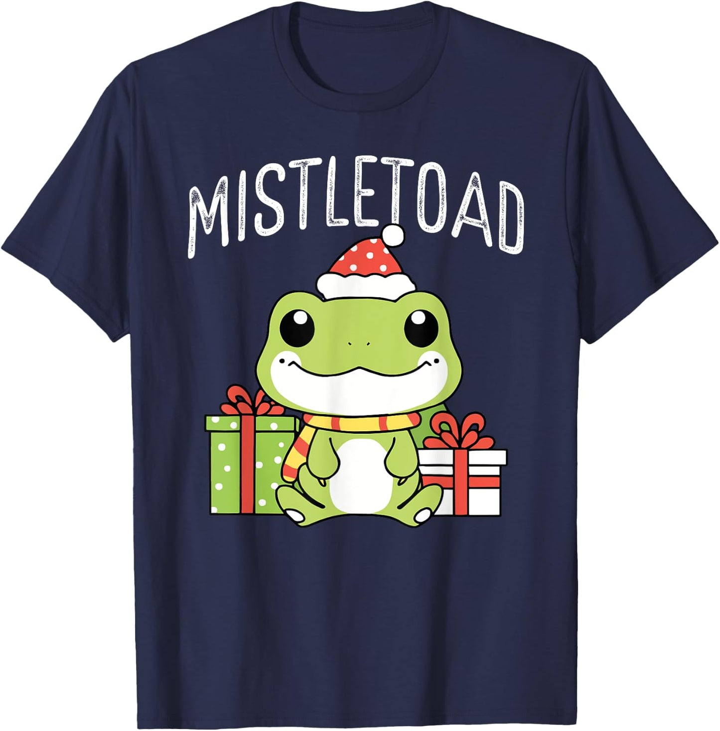 Frog Christmas Merry Xmas Frog Owner Amphibian Toad T-Shirt - T-Shirt | Navy