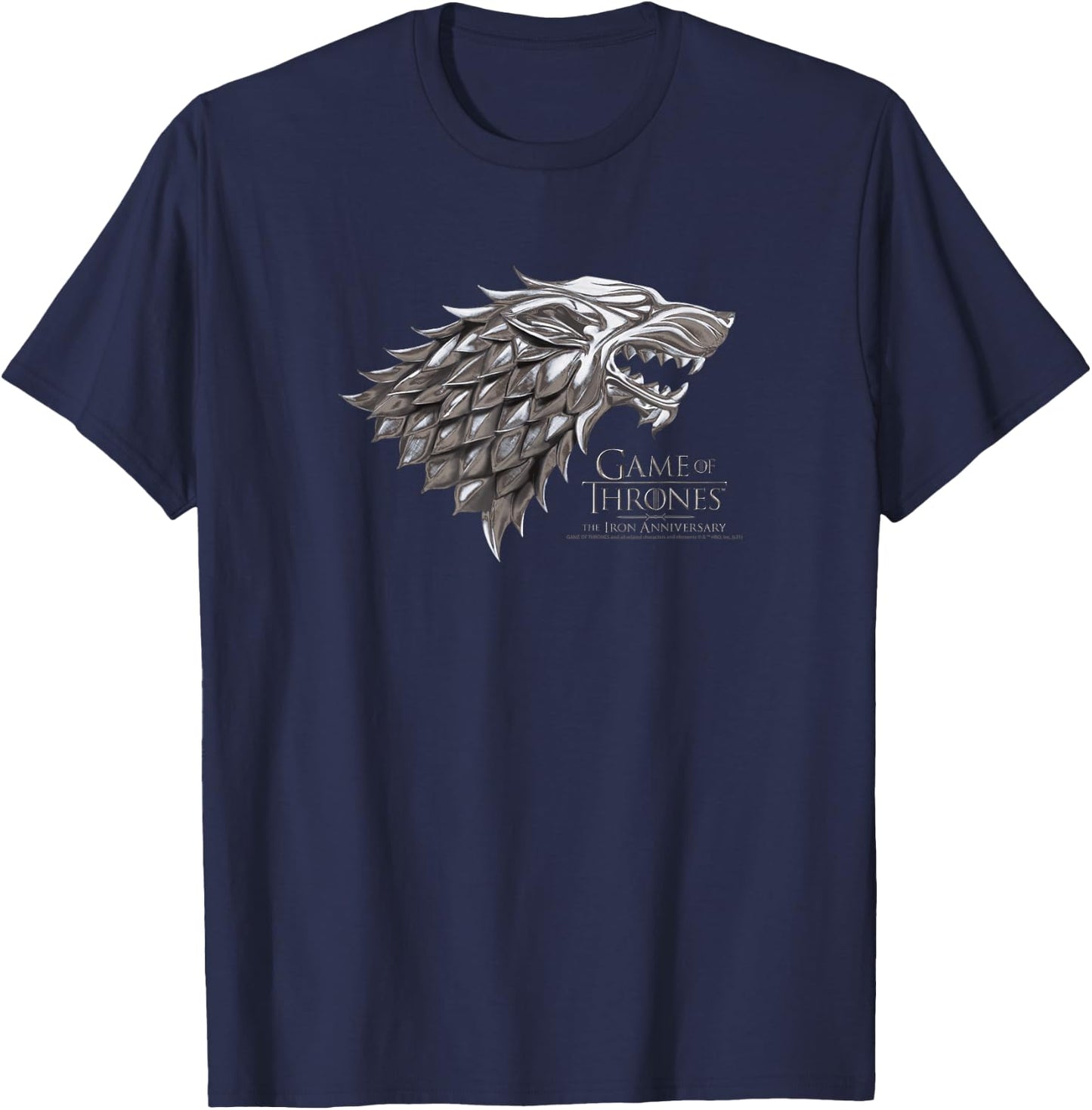 Game Of Thrones Iron Wolf Logo T-Shirt - T-Shirt | Navy